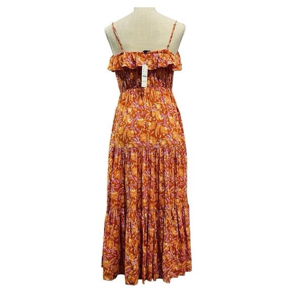 J Crew Tiered Maxi Dress Painted Block Print Size XXS Sleeveless New Floral - Picture 3 of 13